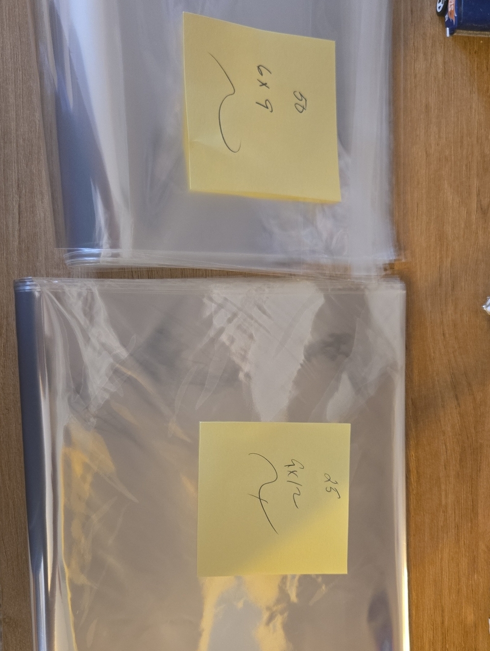Pack of Two Clear Poly Bags - (25) Size 9×12 and (50) Size 6×9